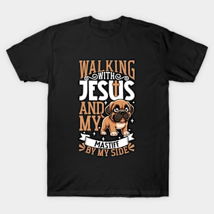 Jesus and dog - English Mastiff T-Shirt